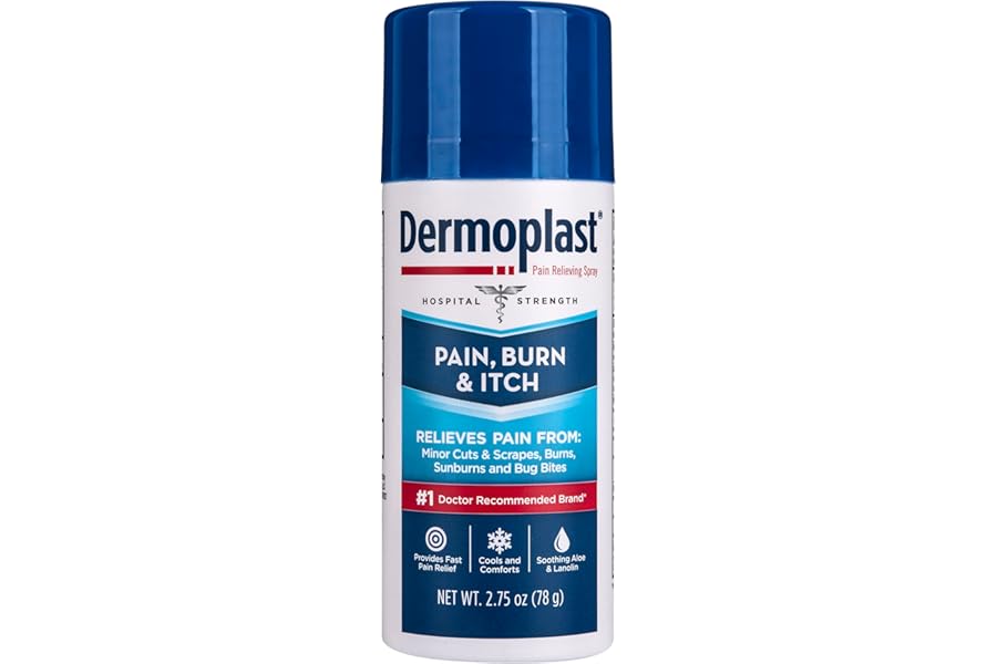 Dermoplast Pain, Burn & Itch Relief Spray for Minor Cuts, Burns and Bug Bites, 2.75 Oz (Packaging May Vary)