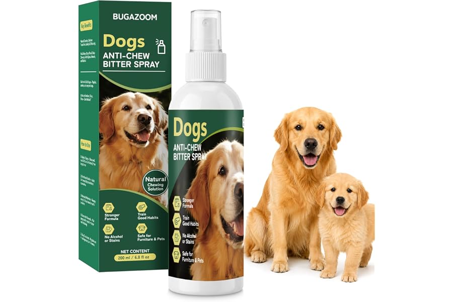 Dog No Chew Spray, Bitter Dog Deterrent Spray for Furniture & Carpet, Puppy Corrector & Training Spray for Dogs & Puppies, Sa