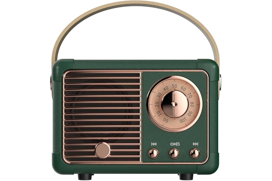Dosmix Retro Bluetooth Speaker,Vintage Decor,Small Gift for Women Men Green | Portable mini wireless radio old fashion style