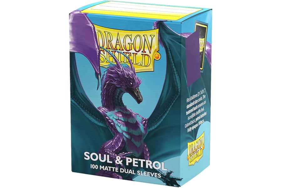 Dragon Shield | Matte Dual Standard Size Card Sleeves | 100ct - Smooth & Tough Premium TCG Sleeves - Compatible with Pokemon, One Piece, and Magic: The Gathering | Soul & Petrol