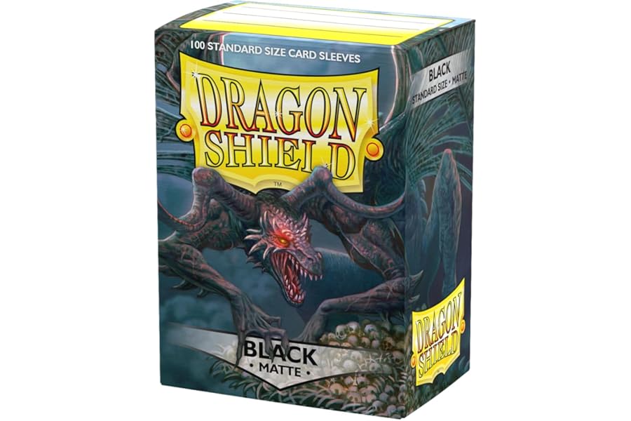 Dragon Shield | Standard Size Card Matte Sleeves | 100 CT - Smooth & Tough Premium TCG Sleeves | Compatible with Pokemon, Flesh & Blood, One Piece & Magic the Gathering | Black