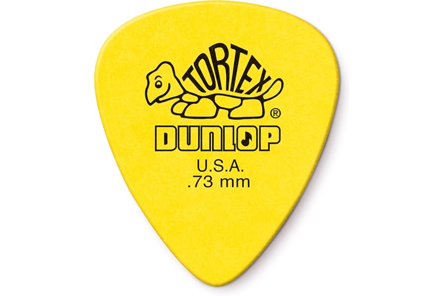 Dunlop Tortex Standard .73mm Yellow Guitar Pick, 12 Pack