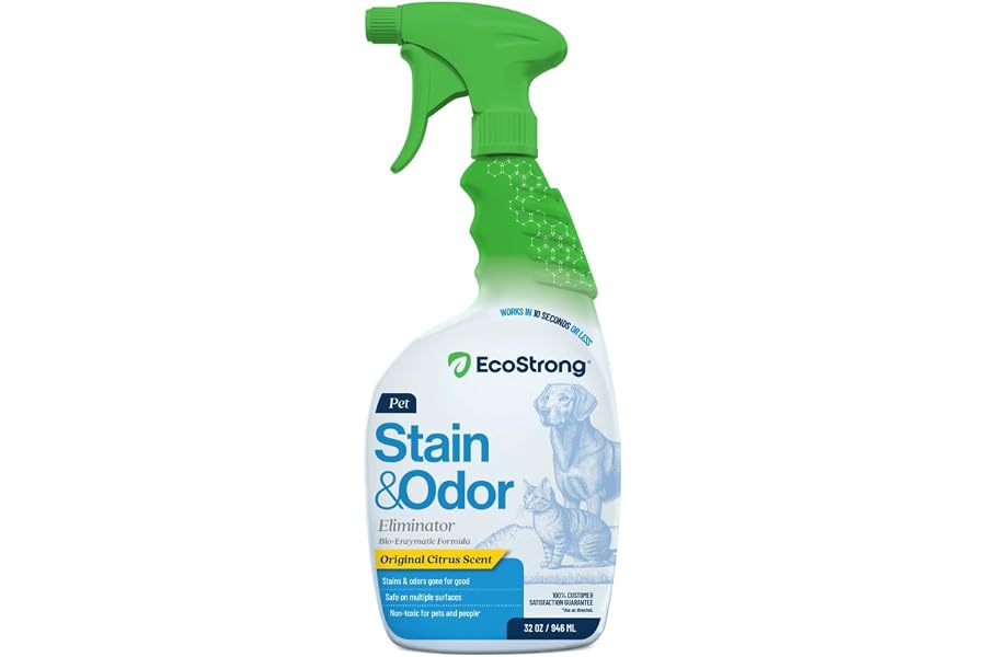 Eco Strong Pet Stain and Odor Remover - Cat Urine Enzyme Cleaner Destroyer, Urine Destroyer for Dogs, Pet Urine Enzyme Cleaner - 32 OZ