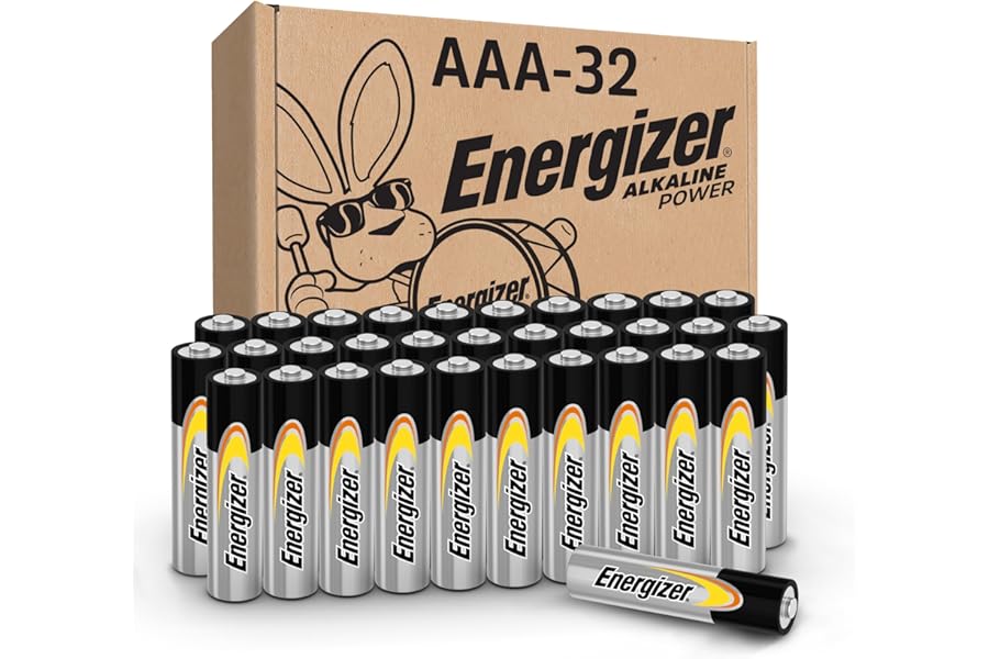 Energizer Alkaline Power AAA Batteries (32 Pack), Long-Lasting | For wireless mouse, flashlights, thermometers, smart home devices, and controllers; hold power for up to 10 years in storage