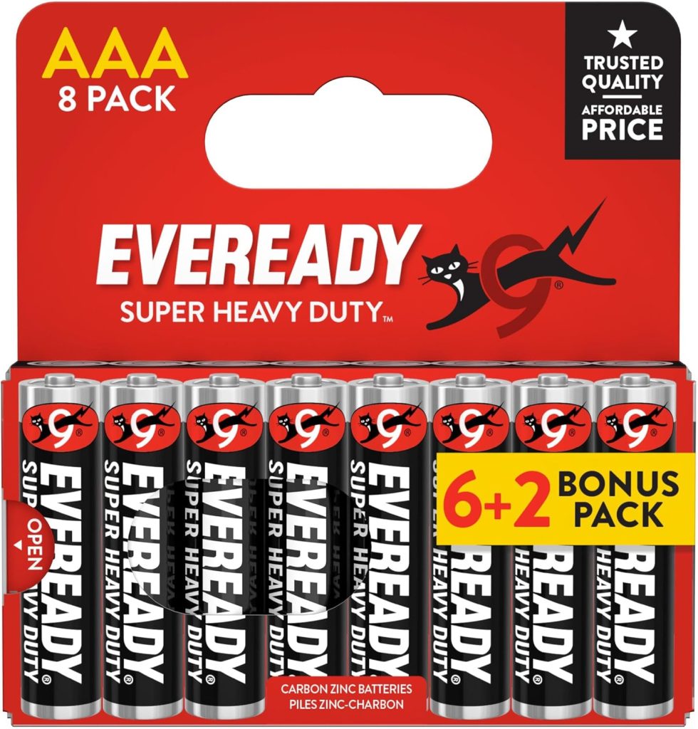 Eveready Super Heavy Duty Carbon Zinc AAA, 8 Pack