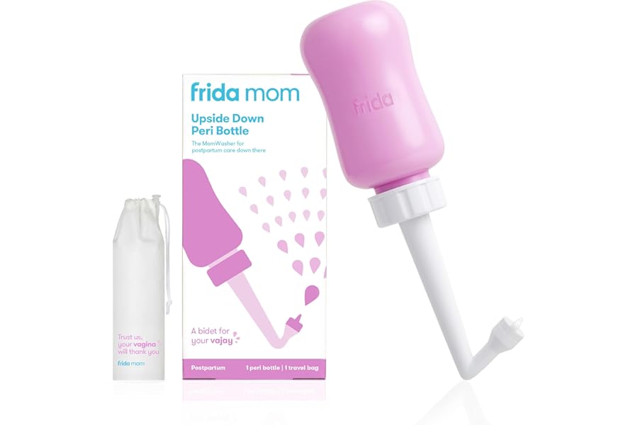 Frida Mom Upside Down Peri Bottle for Postpartum Care, Portable Bidet Perineal Cleansing and Recovery for New Mom, The Original Fridababy MomWasher