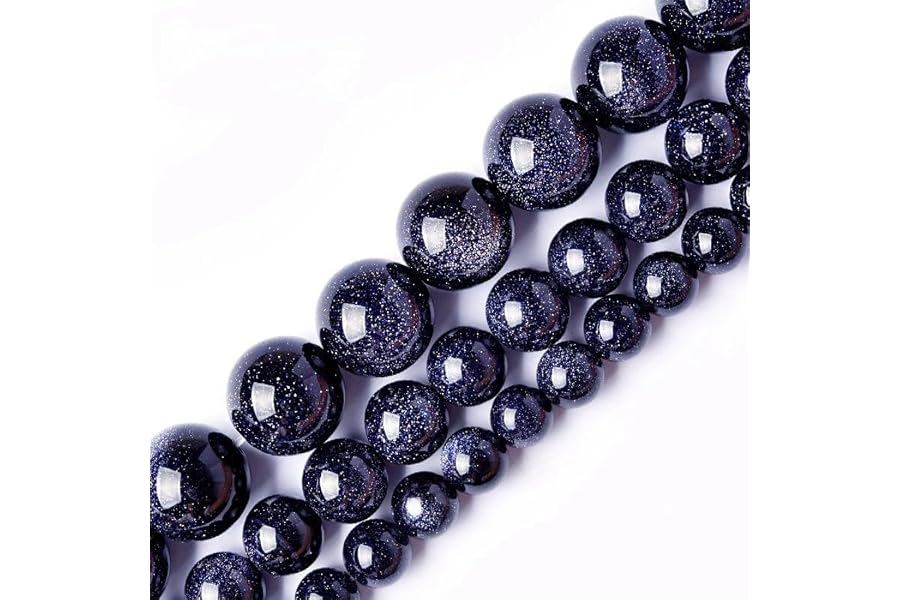 Gemstone Beads for Jewelry Making, Sold per Bag 5 Strands Inside, Blue Sand Stone 6mm