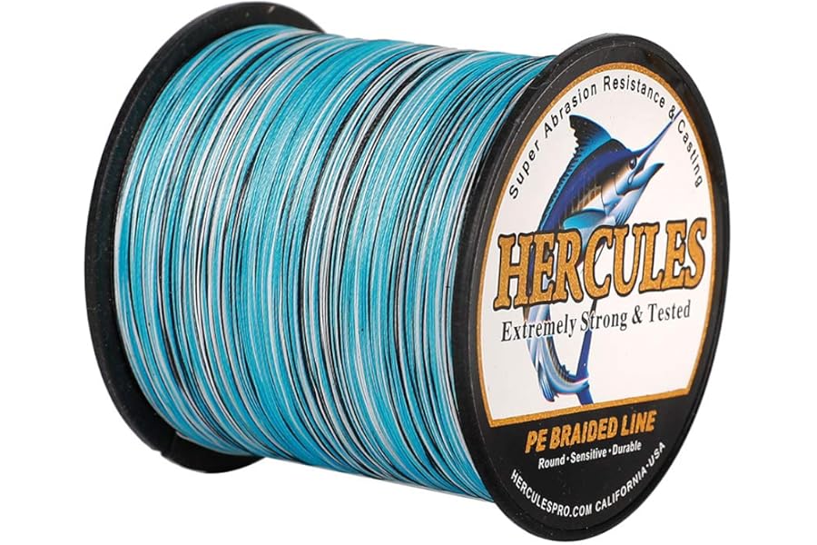 HERCULES Cost-Effective Super Strong 4 Strands Braided Fishing Line 6LB to 100LB Test for Salt-Water, 109/328 / 547/1094 Yards (100M / 300M / 500M / 1000M), Diam# 0.08MM - 0.55MM, Hi-Grade