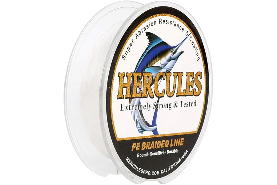 HERCULES Cost-Effective Super Strong 4 Strands Braided Fishing Line 6LB to 100LB Test for Salt-Water, 109/328 / 547/1094 Yards (100M / 300M / 500M / 1000M), Diam# 0.08MM - 0.55MM, Hi-Grade