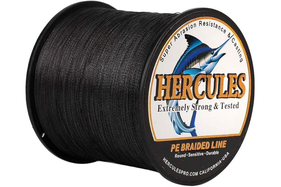 HERCULES Cost-Effective Super Strong 4 Strands Braided Fishing Line 6LB to 100LB Test for Salt-Water, 109/328 / 547/1094 Yards (100M / 300M / 500M / 1000M), Diam# 0.08MM - 0.55MM, Hi-Grade