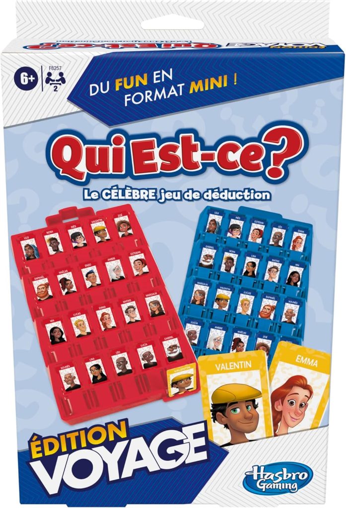 Hasbro Gaming Qui est-ce ? Édition Voyage, Jeu de Société Classique de Devinettes, Jeu de Voyage Portatif pour 2 Joueurs, pour Enfants, Familles et Amis