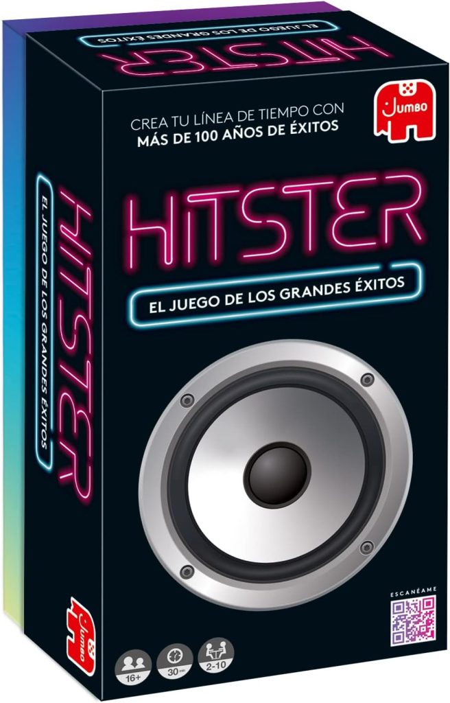 Hitster Original, Juego de Mesa Adultos y diviertido, Juego de Mesa Musical, a Partir de 16 años, de 2 a 10 Jugadores, App Gratuita, Juego de Fiesta, Español (ES)