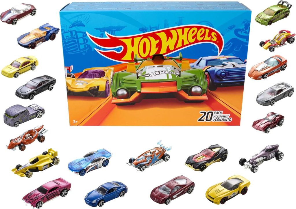 Hot Wheels Pack de 20 (Les modèles Peuvent Varier) | Lot de 20 voitures ou camions miniatures à l’échelle 1:64, pour jouer ou exposer, collection instantanée, DXY59