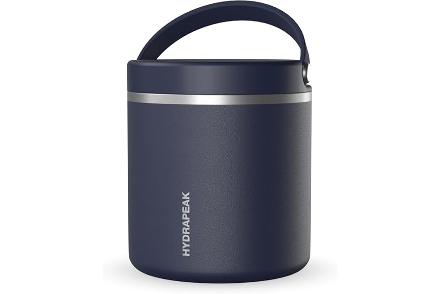 Hydrapeak 25oz Stainless Steel Vacuum Insulated Food Jar | for Hot Food and Cold Food, Wide Mouth Leak-Proof Soup for Adults, 10 Hours Hot and 16 Hours Cold (Navy)