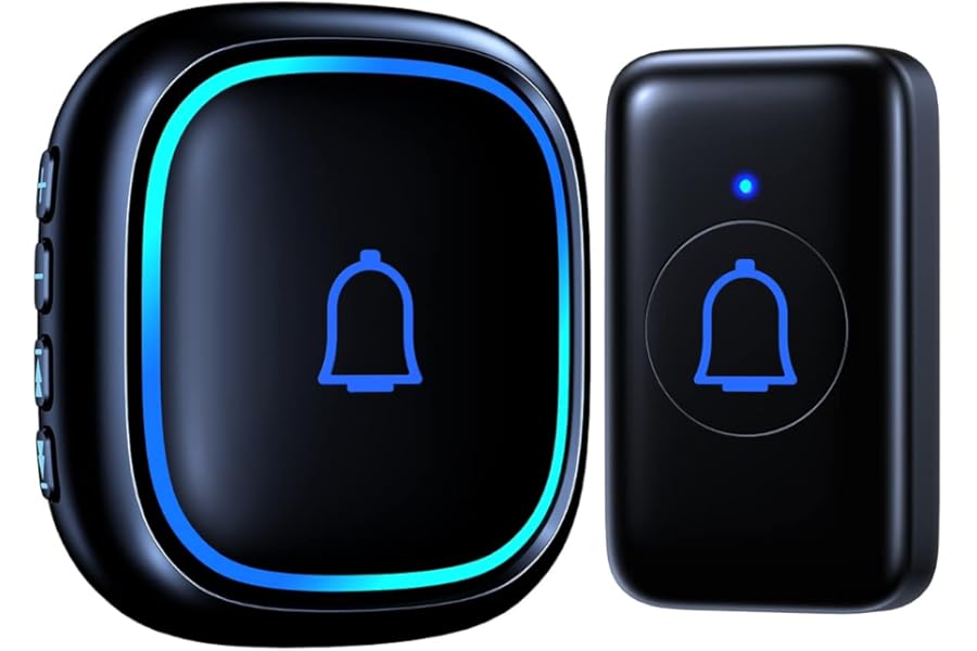 IP66 Doorbell Wireless Classroom Doorbell Waterproof & Dustproof with 66 Chimes Loud 115dB Door Bell Ringer 1000ft Range Elec
