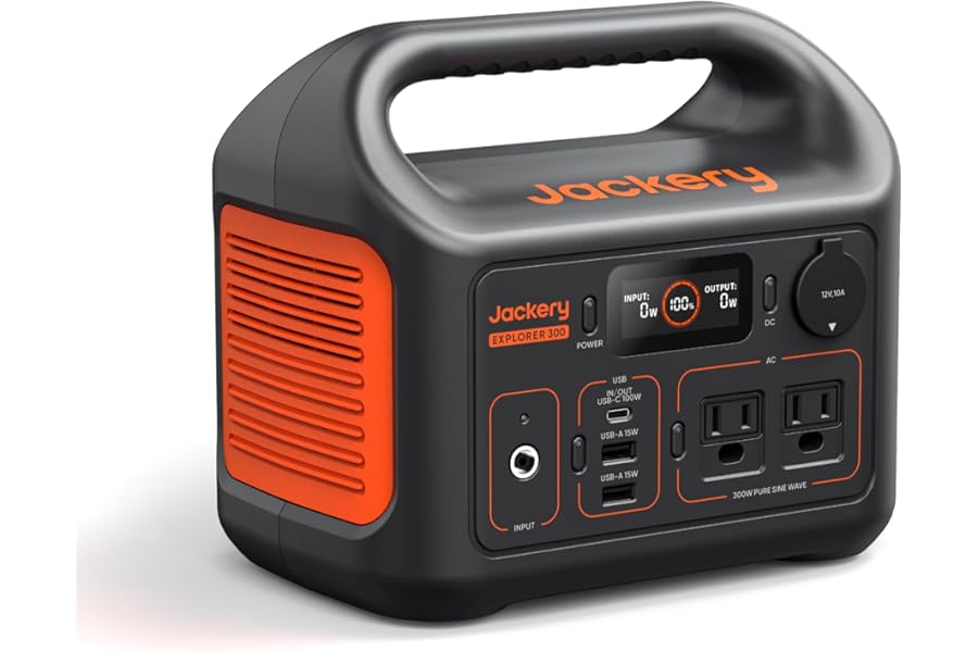 Jackery Explorer 300 Portable Power Station,292Wh | Backup LiFePO4 Battery, Solar Generator for Outdoors, Camping, Travel, Hunting, Blackout (Solar Panel Optional)