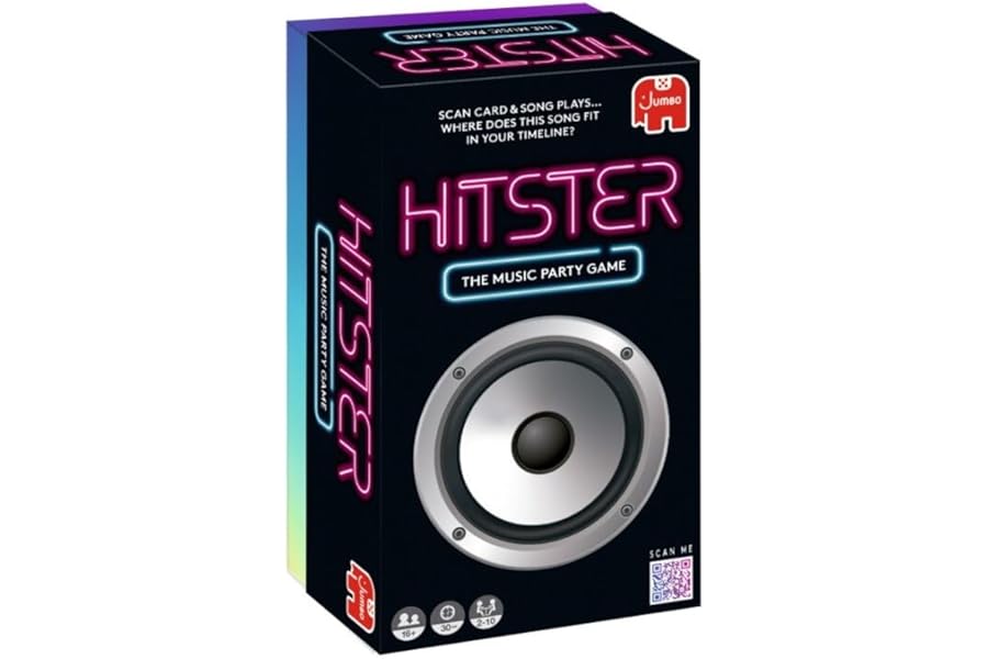 Jumbo Hitster - The Music Fun Party Quiz Card Game, 2-10 Players - 300 Plus Iconic Music Hits - Great for Adult and Family Game Night