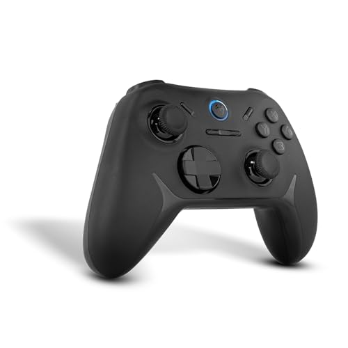 KROM KADOER— Mando Inalámbrico Bluetooth 5.0, 15 Botones, 4 niveles de Vibración dual, 187 gramos, Indicador LED nivel batería, Compatible con PC/Switch/Switch 2/iOS/Android, Negro