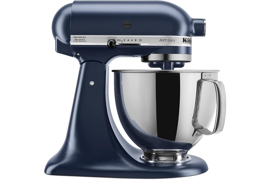 KitchenAid Artisan, 5-Qt Tilt Head Stand Mixer, KSM150PS, Ink Blue | Includes Pouring Shield for Mess-Free Mixing, 10 Speed Settings, Easily add Ingredients with the Tilt-Head Design