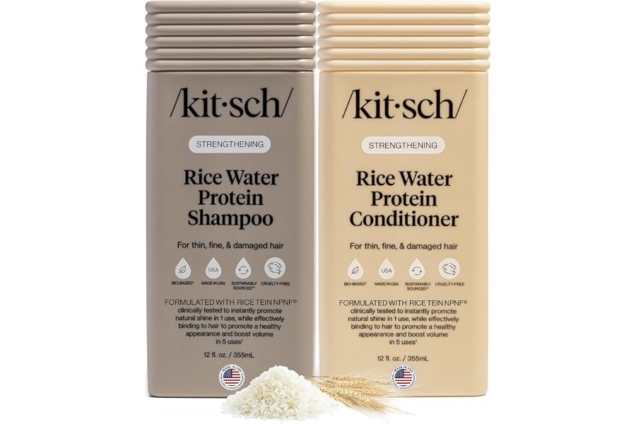 Kitsch Rice Water Shampoo and Conditioner Set for Hair Growth – Made in USA | Adds Volume & Shine, Strengthening Hair Care Co