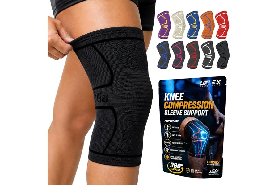 Knee Brace for Men and Women Knee Compression Sleeve Knee Support Wraps for Arthritis Joint Pain Relief, Workout, Swelling, Sports, Circulation, Running, Recovery for ACL & Meniscus Tear