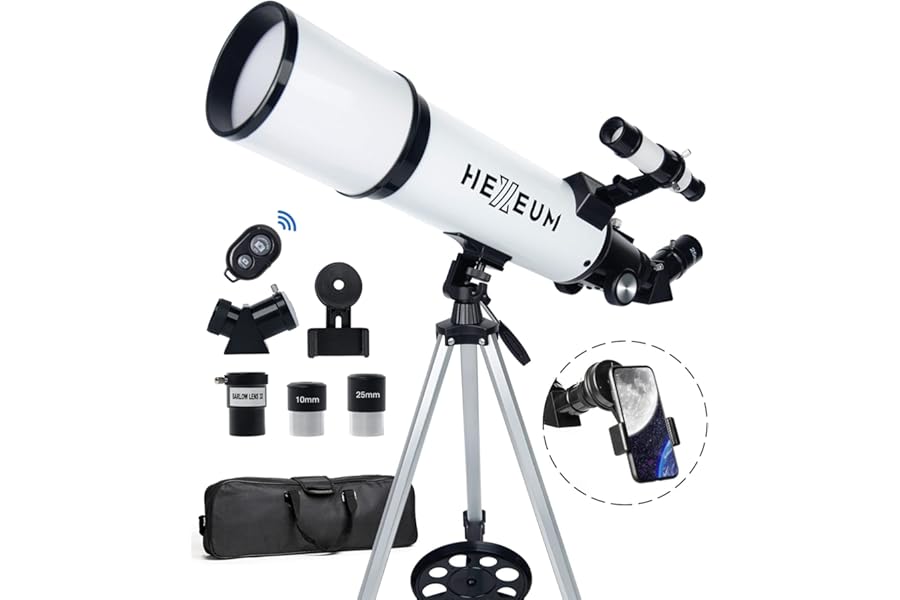 Koolpte 80mm 600mm Telescope for Adults & Beginners, AZ Mount Stargazing | 80mm 600mm telescope for adults and beginners; ful