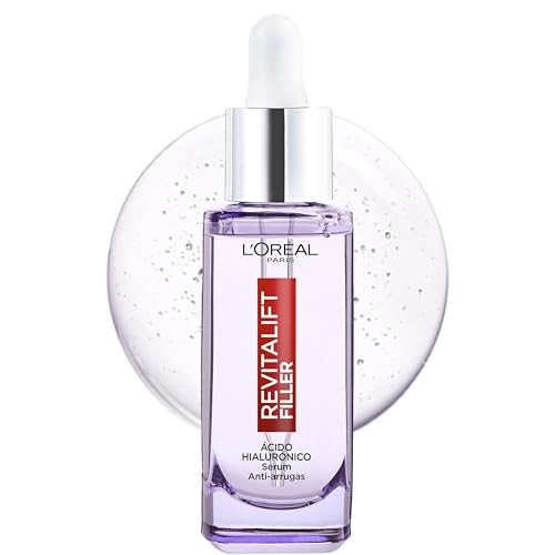 L'Oréal Paris Revitalift Filler Sérum Antiarrugas con Ácido Hialurónico, Péptidos. Nº1 del Mundo. Hidratación Duradera y Profunda. Ilumina y Rellena en 1H. Inspirado en Cosmética Coreana, 30ml