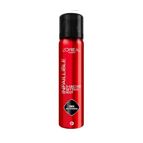 L'Oréal Paris Spray Fijador de Maquillaje Infaillible, Resistente al Agua, Se mantiene hasta 36h, 75 ml
