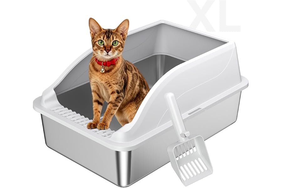 L2 Stainless Steel Litter Box (Light Grey-1Pack)