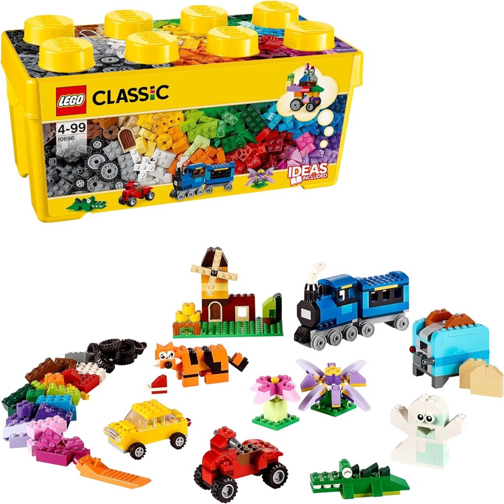 LEGO 10696 Classic La Boîte de Briques Créatives, Jouet et Ensemble de Rangement avec Briques, Roues, Fenêtres, Idée Cadeau Anniversaire, Enfants 4 Ans : Adore Oyuncak