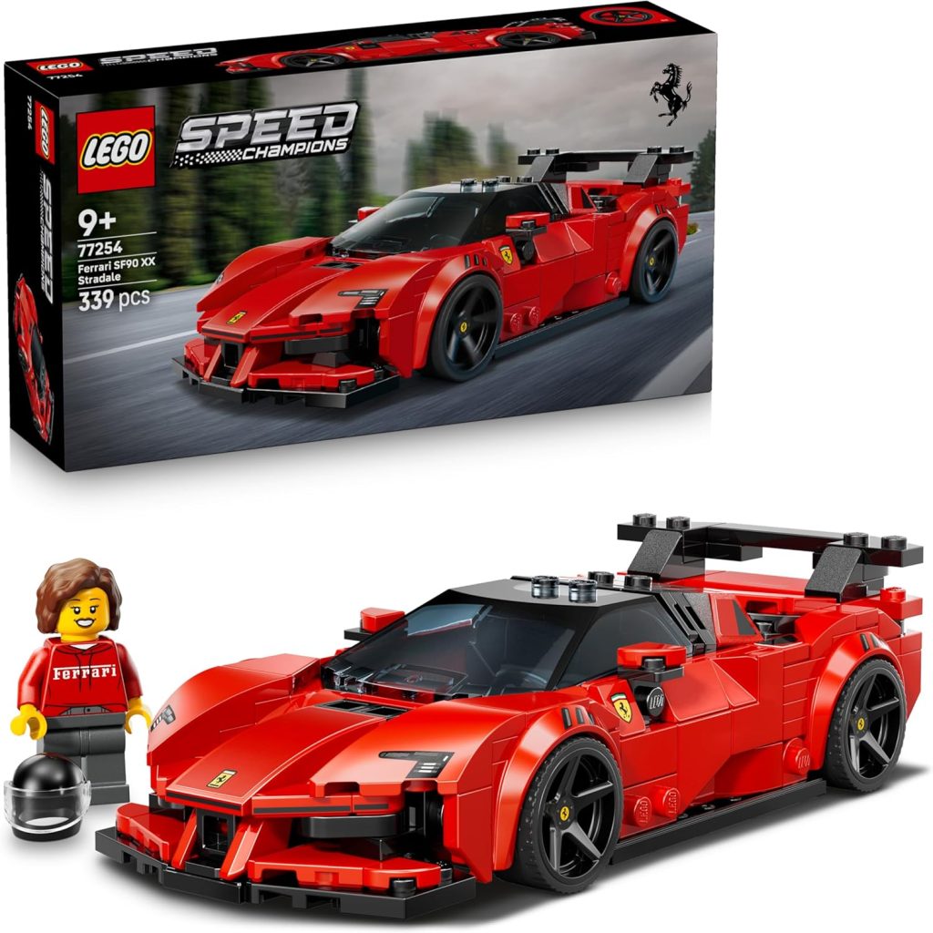 LEGO Speed Champions Coche Deportivo Ferrari SF90 XX Stradale - Maqueta de Coche de Juguete con Minifigura Coleccionable de Piloto - Regalo de Cumpleaños para Niños de 9+ Años y Fans del Motor - 77254