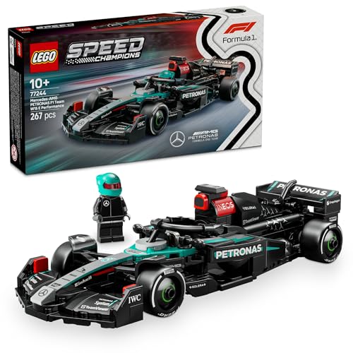 LEGO Speed Champions Mercedes-AMG F1 W15 racewagen Auto Speelgoed voor 10 jaar en Ouder met Collectible Formule 1 Coureur Minifiguur, Bouwpakket voor Kinderen, Jongens, Meisjes en Volwassenen 77244