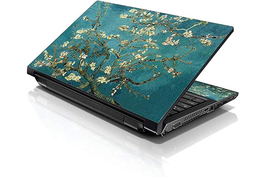 LSS 15 15.6 Inches Laptop Notebook Skin Sticker with 2 Wrist Pads - Reusable Cover Protector Vinyl Sticker Cover Decal Fits 13" - 16" HP Asus Acer Samsung - Almond Trees