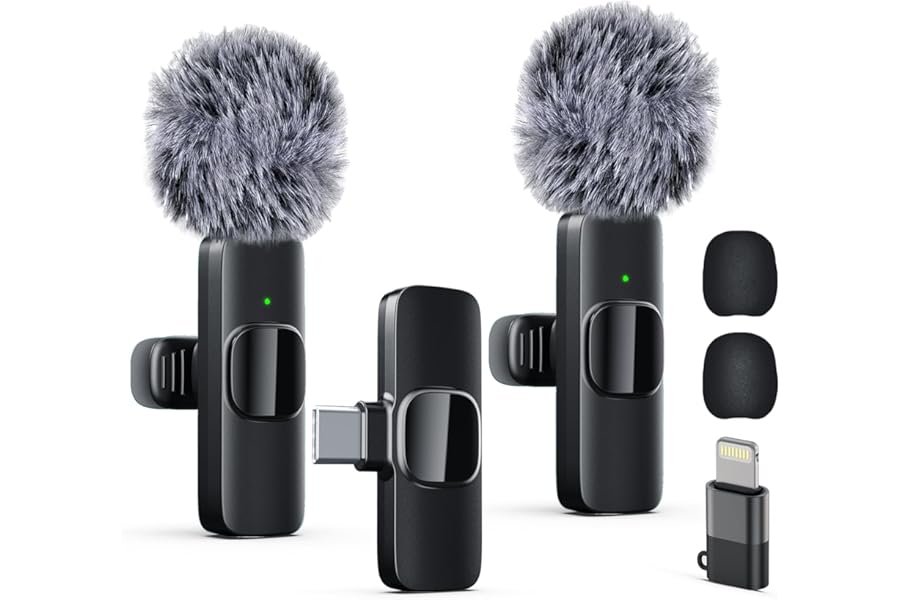 Labstandard Professional Wireless Lavalier Lapel Microphone for iPhone, iPad, mini Video Recording Mic forInterview Video Podcast Vlog YouTube&Livestream, Noise Reduction, Plug &Play