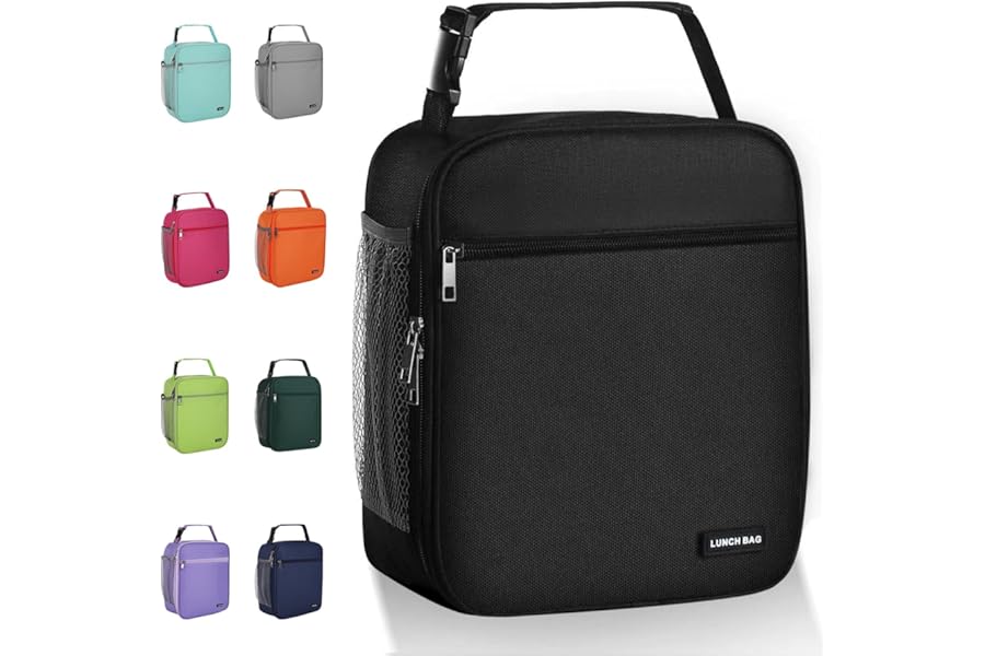 Lovoeo Lunch box Lunch bag for men women Insulated Lunchbox Lunch bags for Work Picnic Travel (Black)
