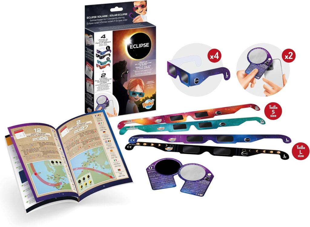 Lunettes pour éclipse Solaire Buki Family Pack