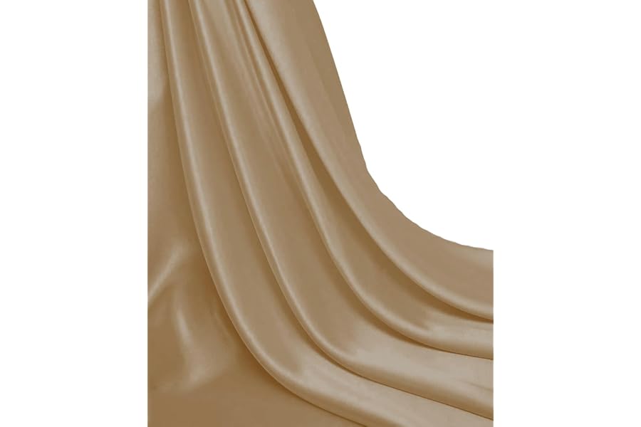MDS Satin Fabric 5 Yards, 44" Wide, Silky Smooth Charmeuse Sateen Cloth for Wedding Arch Drapery Panel Backdrop Party Event B