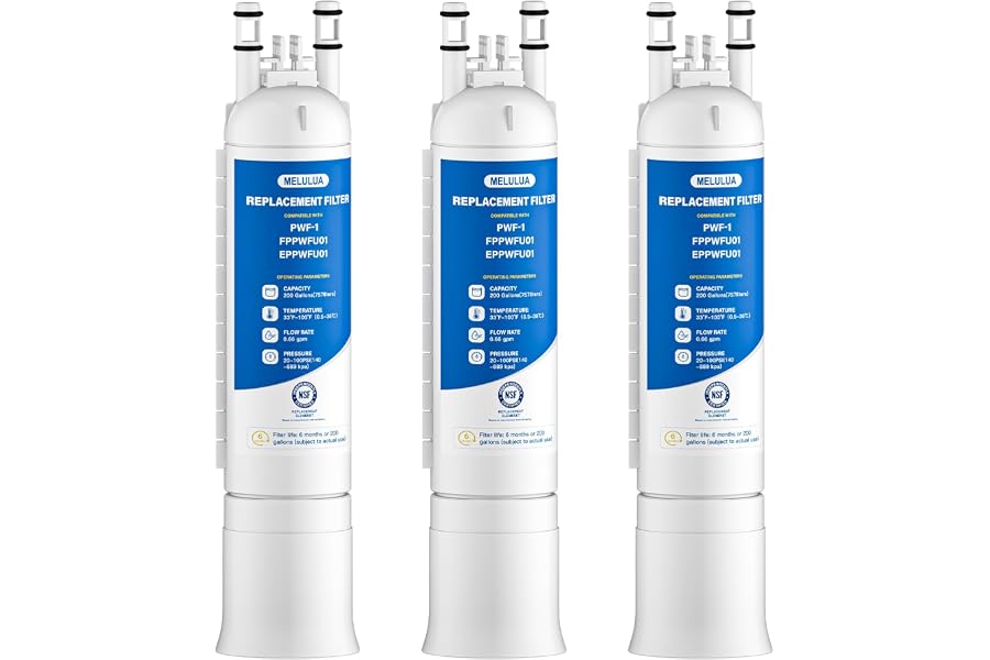 MELULUA FPPWFU01 Water Filter Replacement Compatible with Frigidaire FPPWFU01 Water Filter, EPPWFU01, PurePour PWF-1, EPPWF01 PureAdvantage PWF-1 (3 PCS)