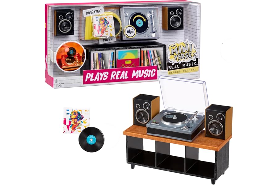MGA's Miniverse Real Music Record Player Mini Collectibles, Mini Playable Record Player, Collectors, Gift, Beethoven
