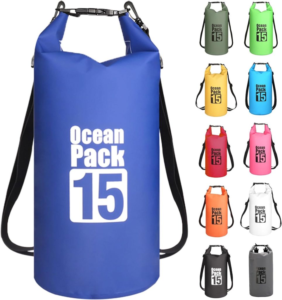 MORAINJAY 2025 New Dry Bag waterdichte tas, 2L/5L/10L/15L/20L/30L waterdichte pakzak met verstelbare schouderriemen, waterdichte rugzak, waterdichte zeezak voor zwemmen, zwart, 10L