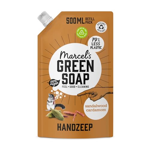 Marcel's Green Soap - Handzeep Navulverpakking Sandalwood & Cardamom - Refill - Navulling - Microplastic-vrije formule - Vegan - 500ml