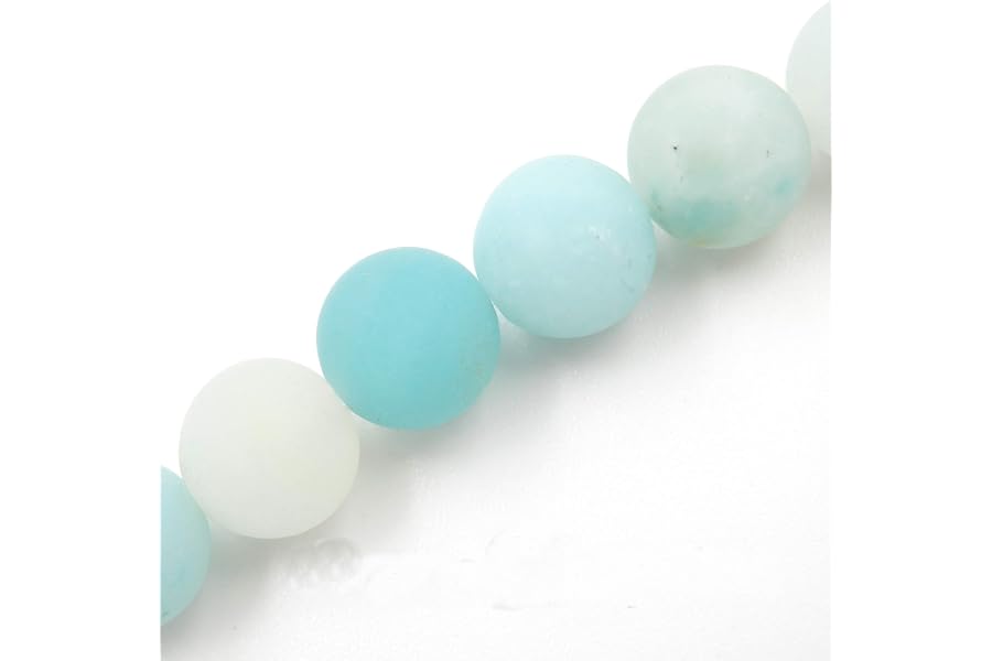 Matte Gemstone Beads for Jewelry Making, Sold per Bag 5 Strands Inside (Matte Amazonite, 6mm)