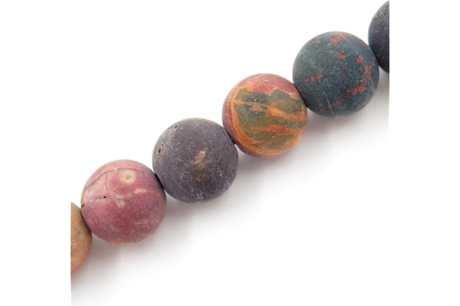 Matte Gemstone Beads for Jewelry Making, Sold per Bag 5 Strands Inside (Matte red Picasso Jasper, 8mm)