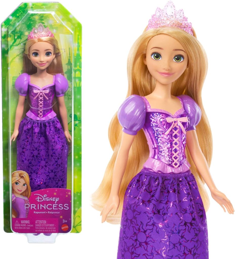 Mattel Disney Princess Rapunzel Muñeca princesa película Enredados, juguete +3 años (HLW03)