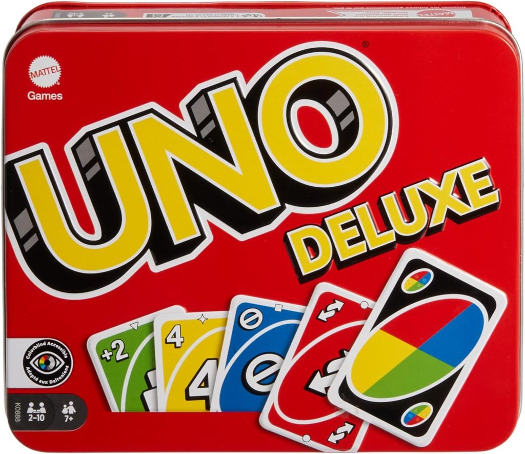 Mattel Games UNO Deluxe, Juego de Cartas, 7+ años, 2-10 : Mattel