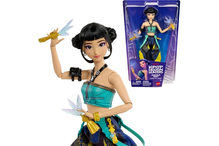 Mattel Kpop Demon Hunters HUNTR/X Zoey Fashion Doll in “How It’s Done” Performance Look with Spirit Blades Accessory, Inspired by the Movie