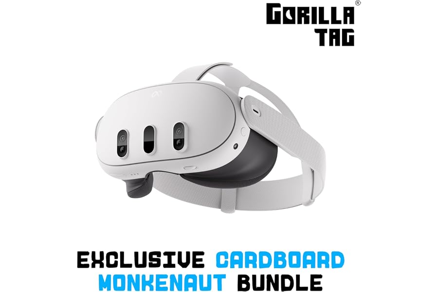 Meta Quest 3 512GB | VR Without Wires — Gorilla Tag Cardboard Monkenaut Bundle — Amazon Exclusive— Access to 100+ Games with a 3-Month Trial of Meta Horizon+ Included