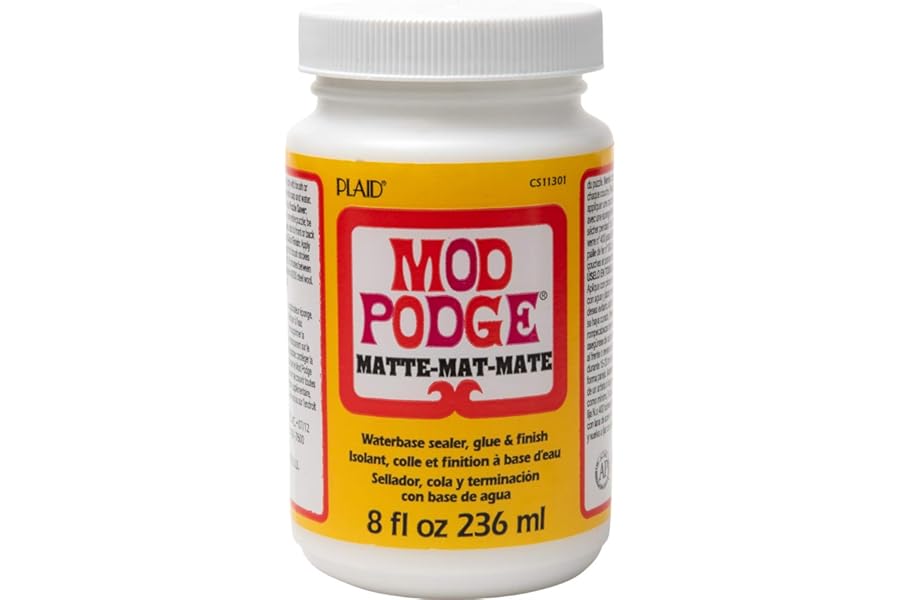 Mod Podge Matte Sealer, Glue & Finish: All-in-One Craft Solution- Quick Dry, Easy Clean, for Wood, Paper, Fabric & More. Non-Toxic - Craft with Confidence, Made in USA, 8 oz., Pack of 1