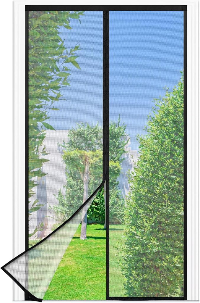 Mosquitera Puerta Magnetica - 100 x 210 CM - Negro | Mosquiteras para Puertas, Cierre Magnético de Arriba a Abajo, Automáticamente,Mantiene el Aire Fresco