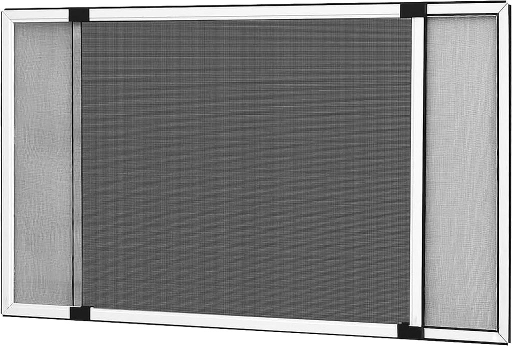 Mosquitera extensible de aluminio blanco, Mosquitera fija extensible color blanco adaptable a ventanas, anti-insectos (mosquitos o moscas) (70x100-190)